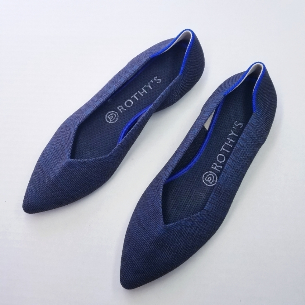 🌸 Rothy's | Blue Pointed Toe‎ Flats, size 7.5